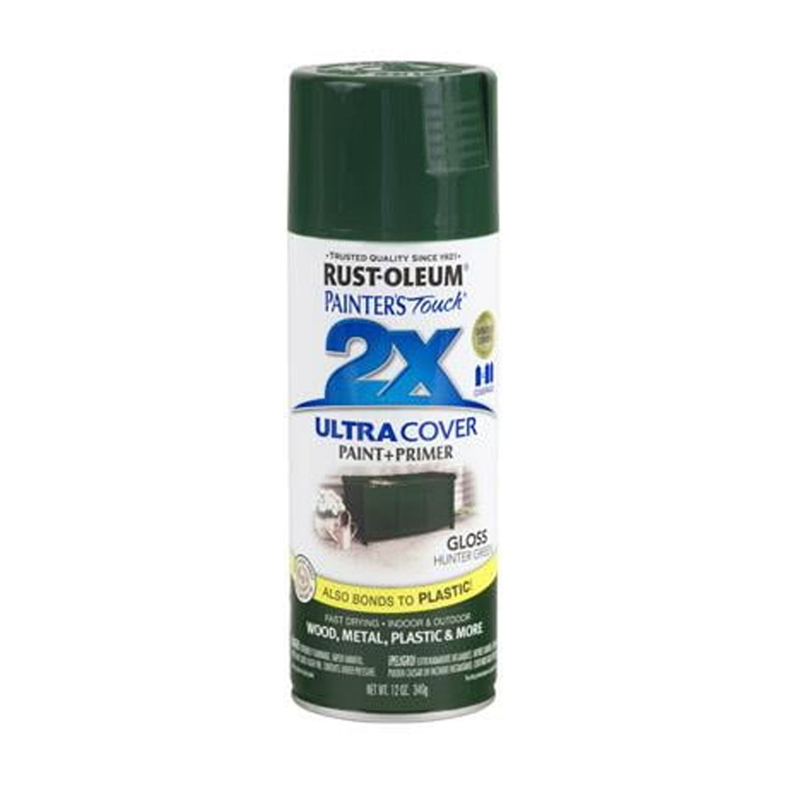 Rustoleum 334034EA Painter’s Touch 2x Spray Paint Gloss Hunter Green 12 Oz