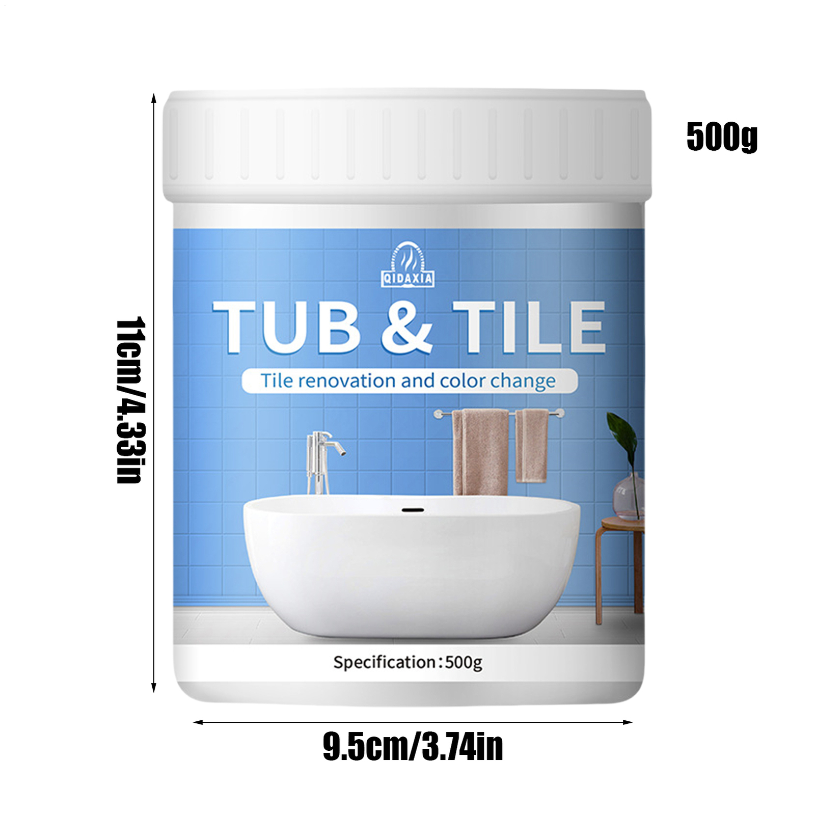 500g Multipurpose Bathroom Tile Paint Kit Water Based Quick-Dry Bath Refinishing