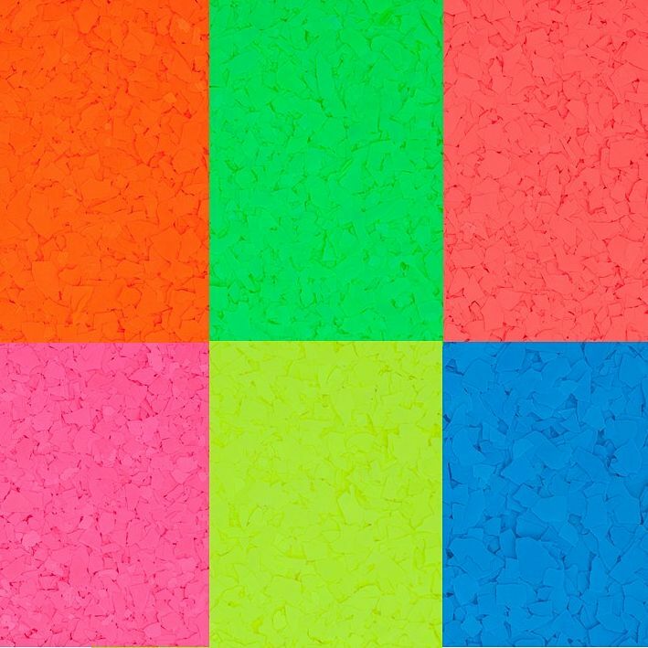Florescent (Black Light) Flakes for Epoxy, Polyaspartic, Urethane Coatings