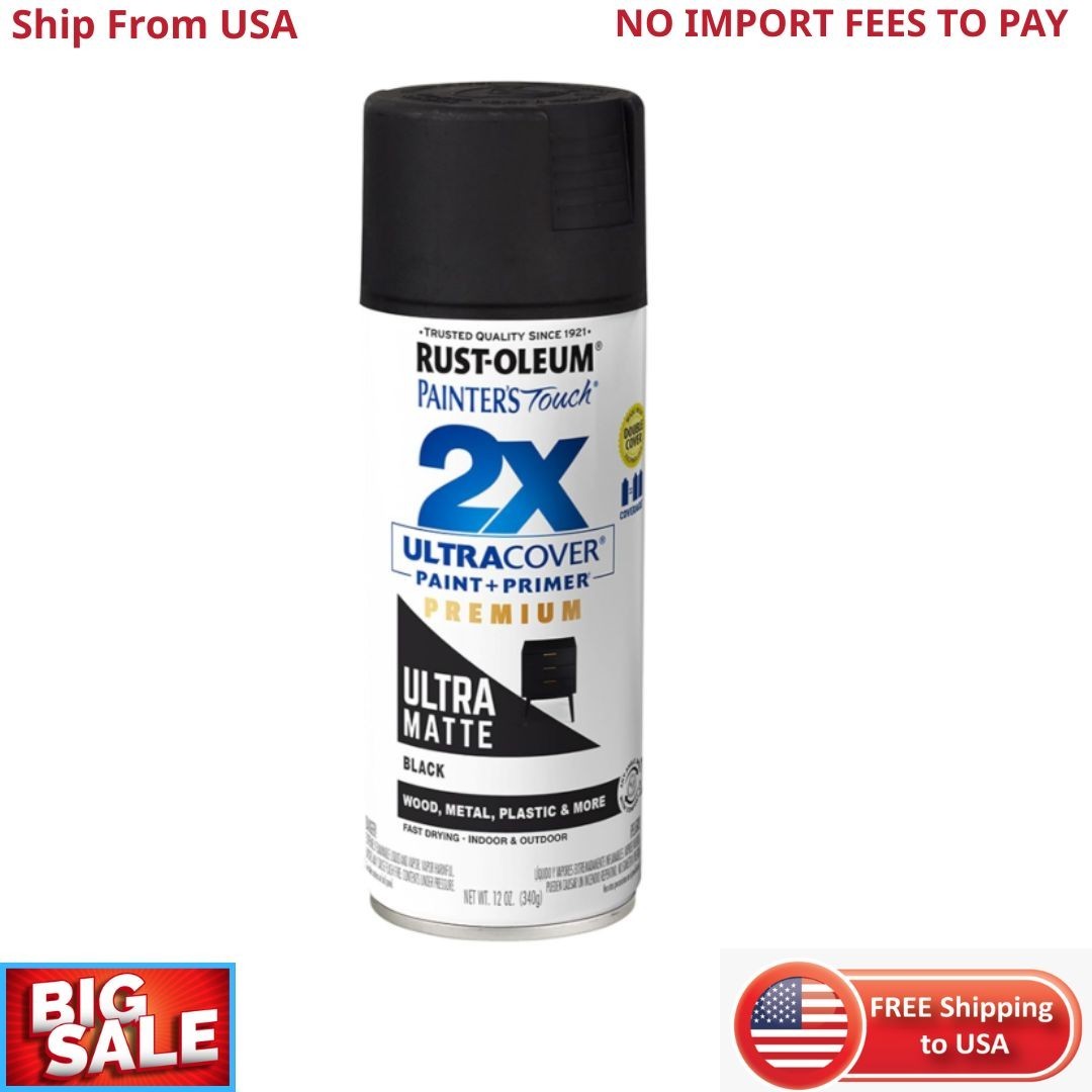 Rust-Oleum 331182 Painter’s Touch 2X Ultra Cover Spray Paint, 12 oz, Ultra Matte