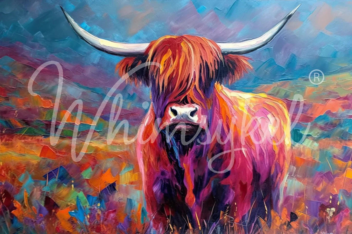 Agnus the Highland Cow (Retired) | 21”x29” | Large Decoupage Tissue Paper |