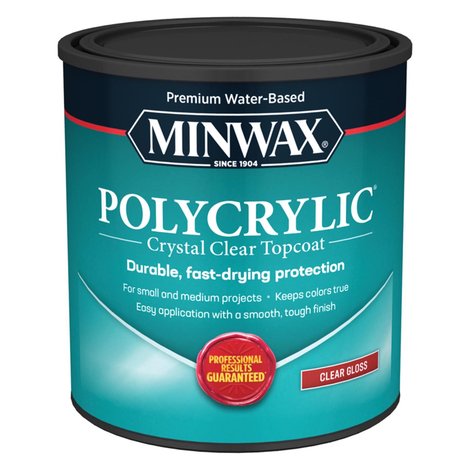 Minwax 65555444 Crystal Clear Gloss Protective Finish Paint 1 qt. (Pack of 4)