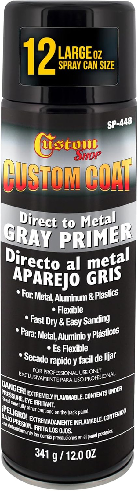 Custom Shop 1K High Build Primer Spray Paint – 12 Oz Grey – Automotive Sandable