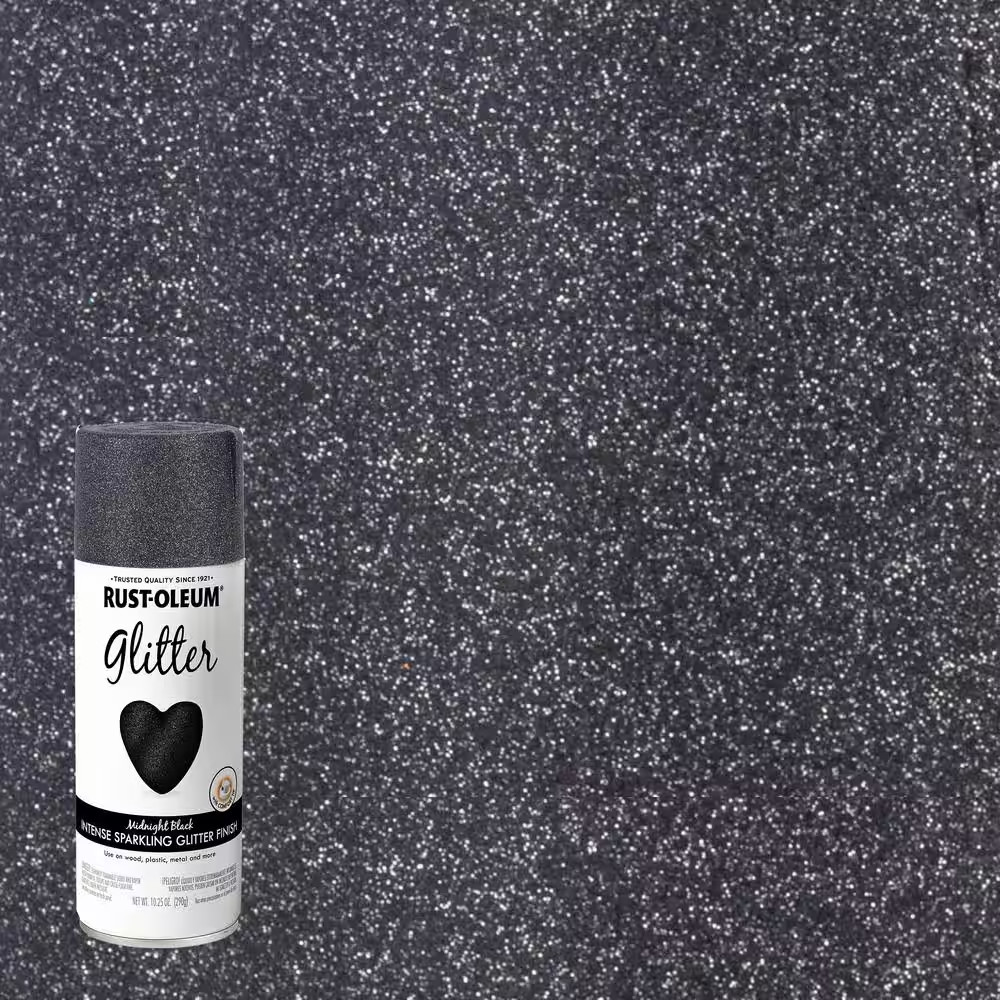10.25 Oz. Midnight Black Glitter Spray Paint (6-Pack) Free Ship NEW