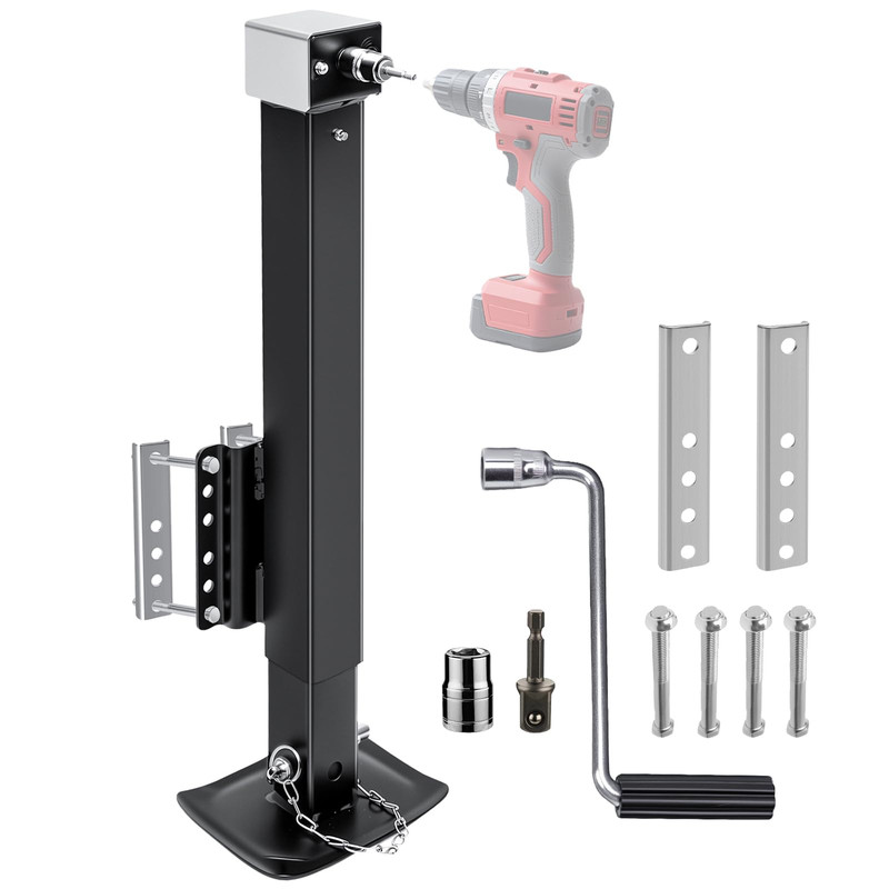 Rvsnail 8000 Lbs Heavy Duty Trailer Jack 28.8 Lift 20-24V Cordless Drill