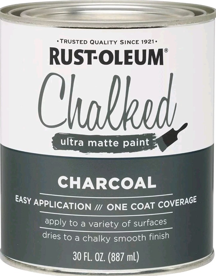 Rust-Oleum 285144 Ultra Matte Interior Chalked Paint 30 oz, Charcoal, 2 Pack