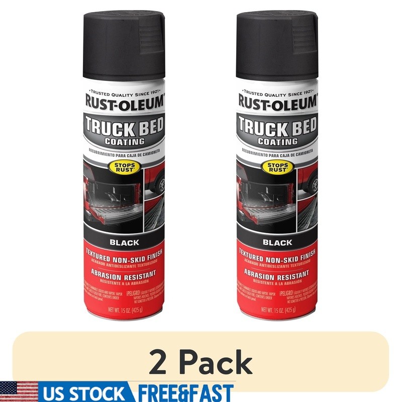 Automotive Truck Bed Coating Spray Paint 2 Pack Durable Non Skid Finish 15 oz US