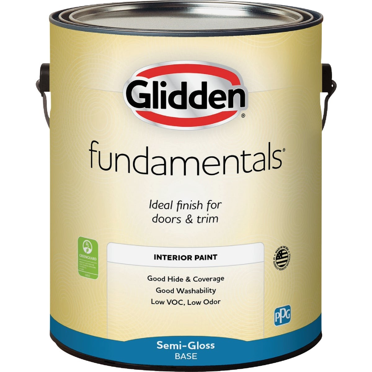 Glidden Fundamentals Interior Paint Semi-Gloss White Pastel Base Gallon Glidden