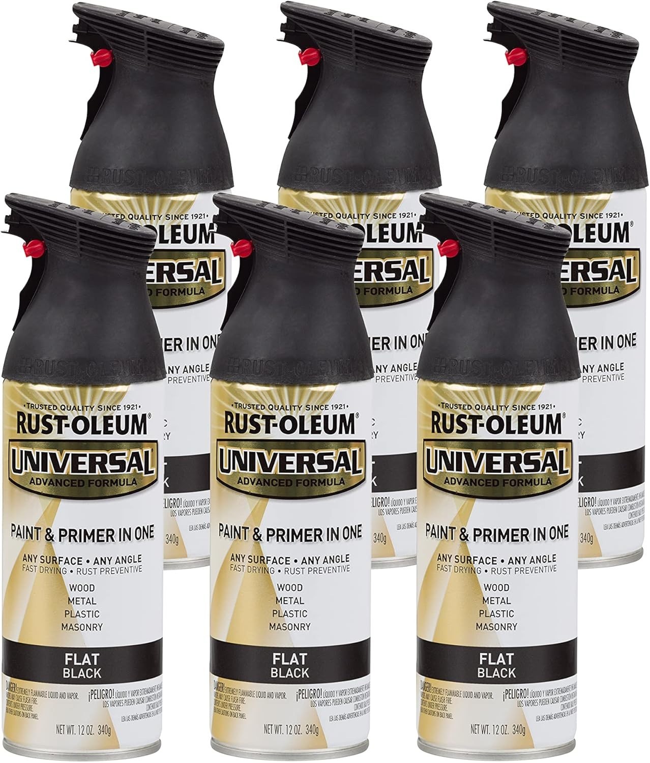 Universal All Surface Spray Paint, Flat Black | Interior/Exterior, Fast Dry, …