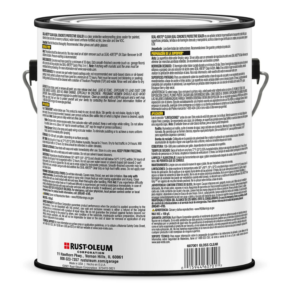 Clear-Seal, Seal-Krete Gloss Concrete Protective Sealer-607001, Gallon, 1 Pack