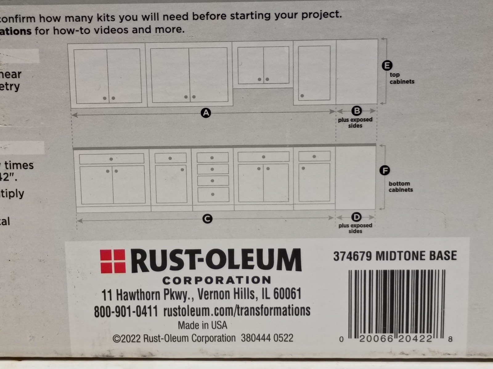 Rust-Oleum Cabinet Transformation Complete Coating Kit Cadet Gray 2 KITS 200sq