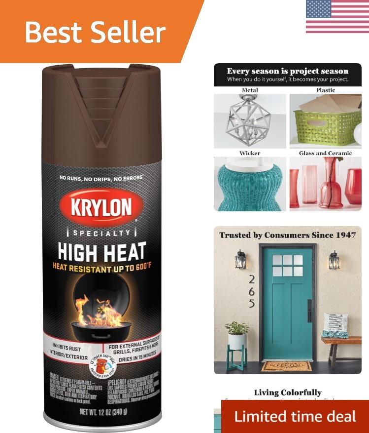 12oz High Heat Brown Spray Paint – Fast Drying & Rust-Resistant Matte Finish