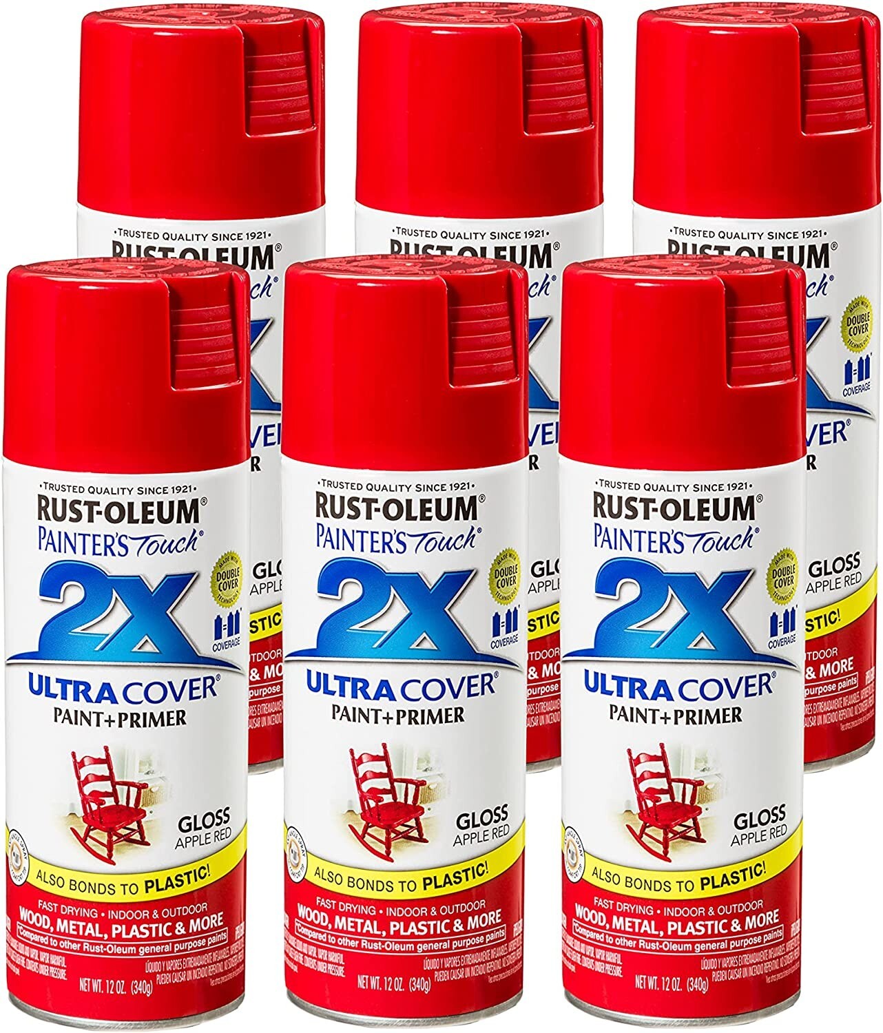 Rust-Oleum 249124 Painter’s Touch 2X Ultra Cover Spray Paint, 12 oz, Gloss Apple