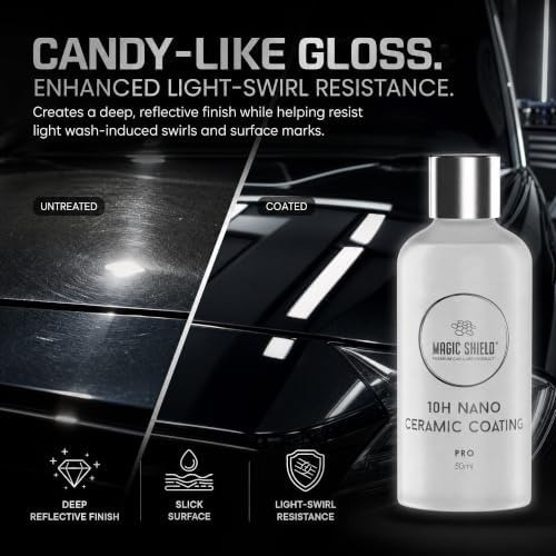 Magic Shield PRO 10H SiO2 Ceramic Coating for Cars, 50 mL | Self-healing fini…