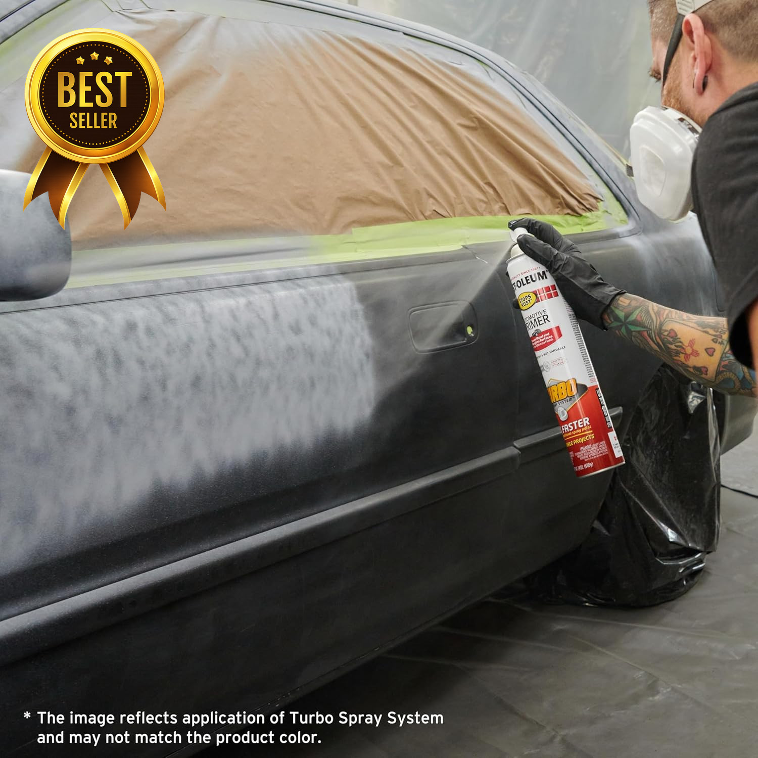 6 Pack Stops Rust Turbo Spray Paint 24oz Gloss Black Fast Coverage Aerosol
