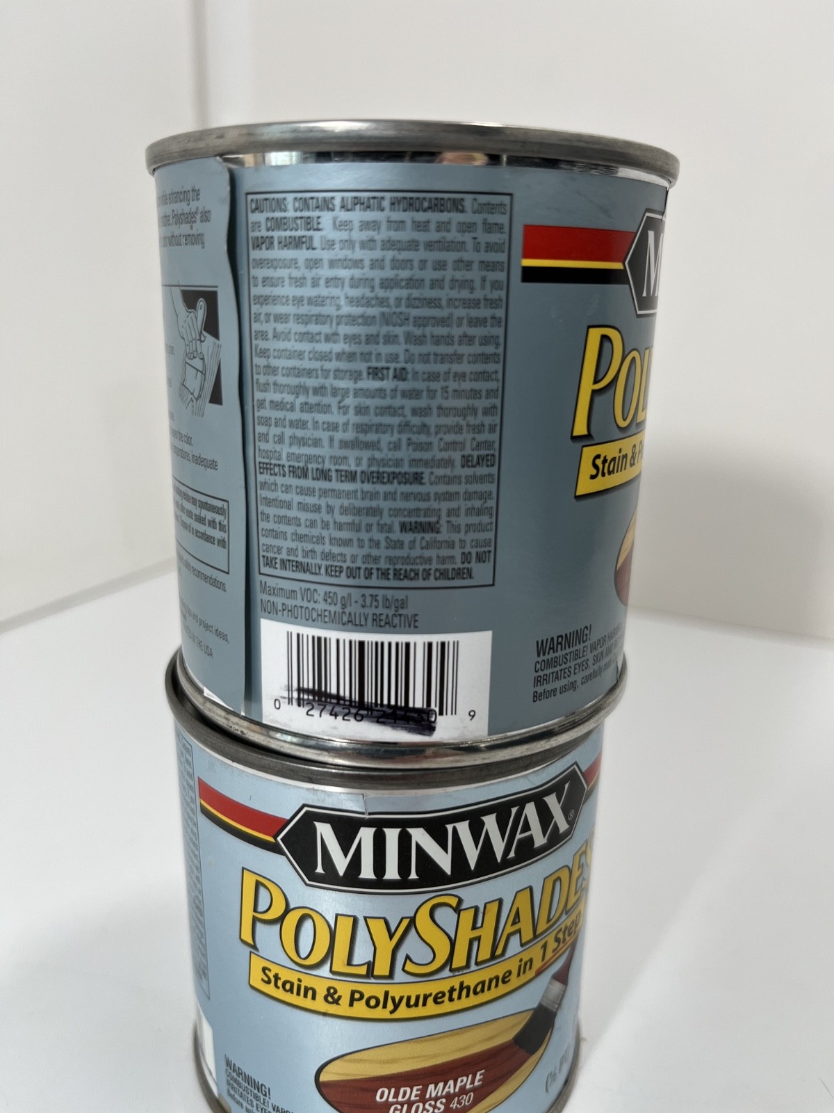 2x MINWAX PolyShades OLDE MAPLE GLOSS Wood Stain & Finish 1/2 Pint (8 oz) – NEW