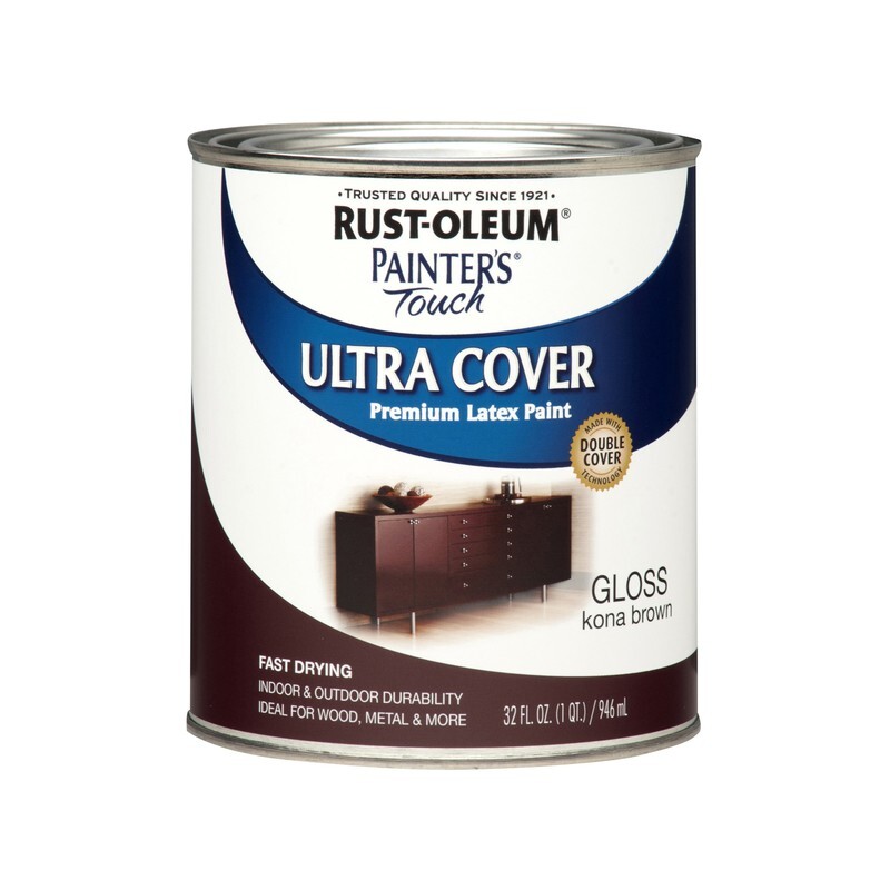 Rust-Oleum Painters Touch Ultra Cover Gloss Kona Brown Premium Latex Paint 1 QT