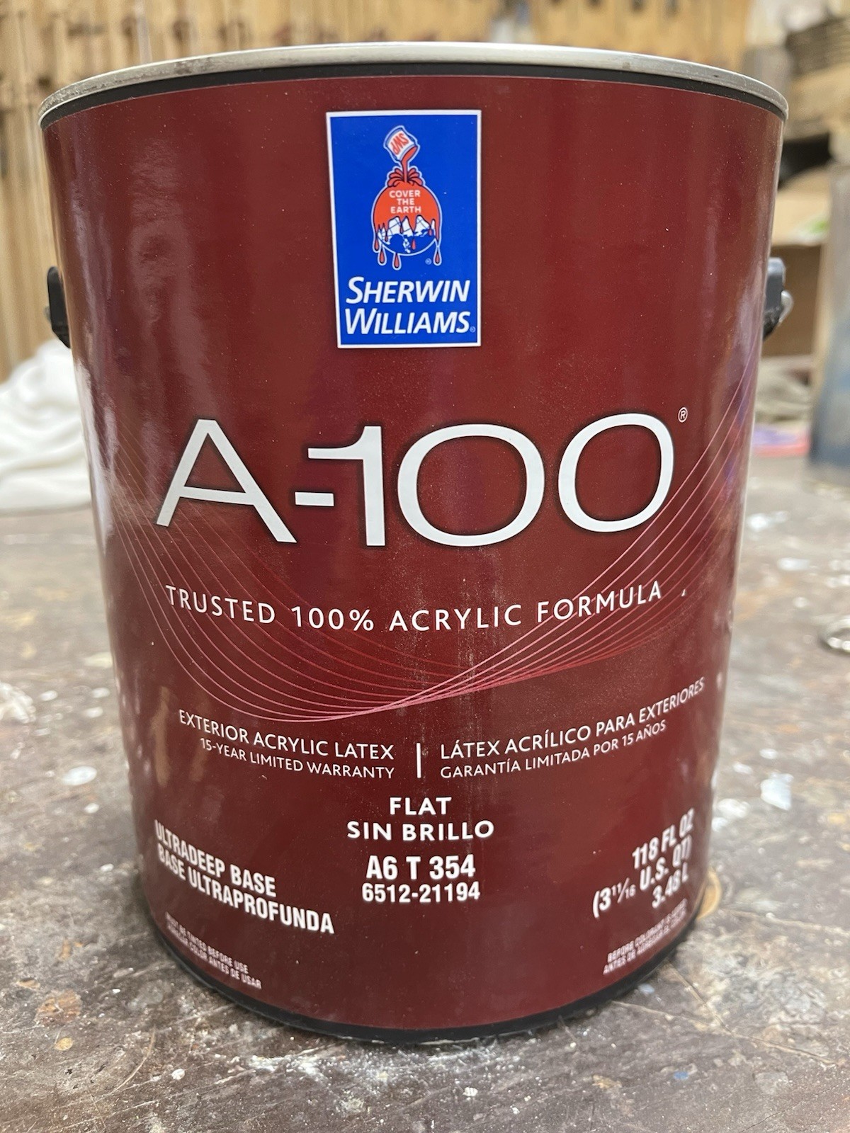 1 Gal. Sherwin Williams A-100 Exterior Flat Acrylic Paint / 504 Bronzetone