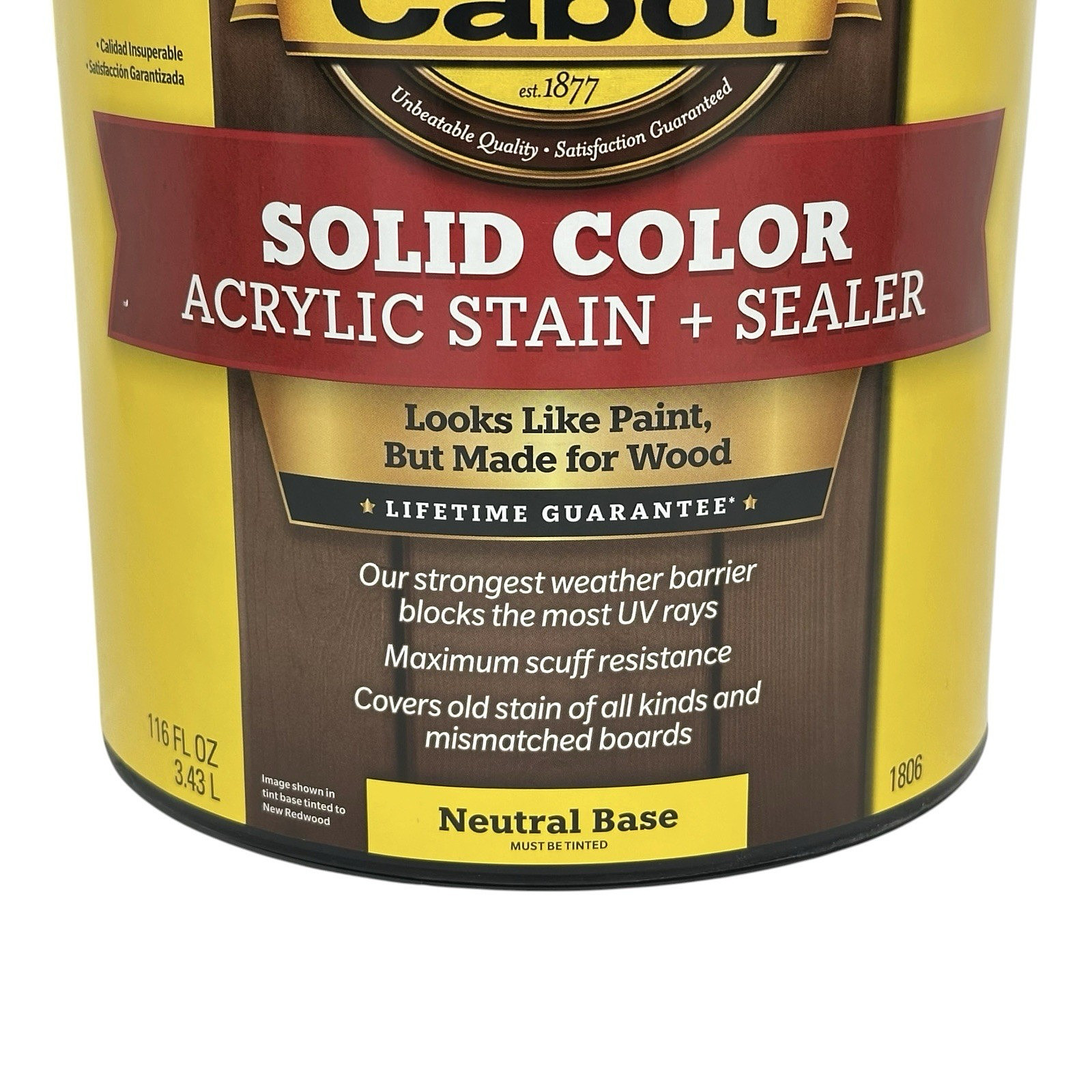 CABOT SOLID COLOR ACRYLIC STAIN + SEALER NEUTRAL BASE 116oz