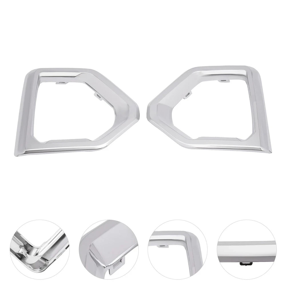 Front Fog Light Bezel Chrome Covers For 2019-2021 Sierra Denali SLT AT4 Excl SLE