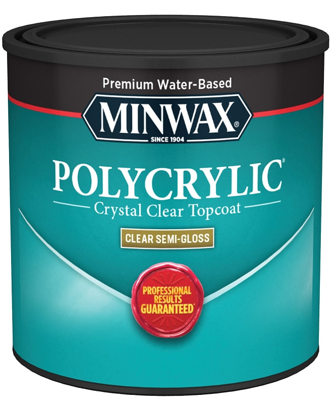 Minwax Semi-Gloss Clear Polycrylic 0.5 pt.
