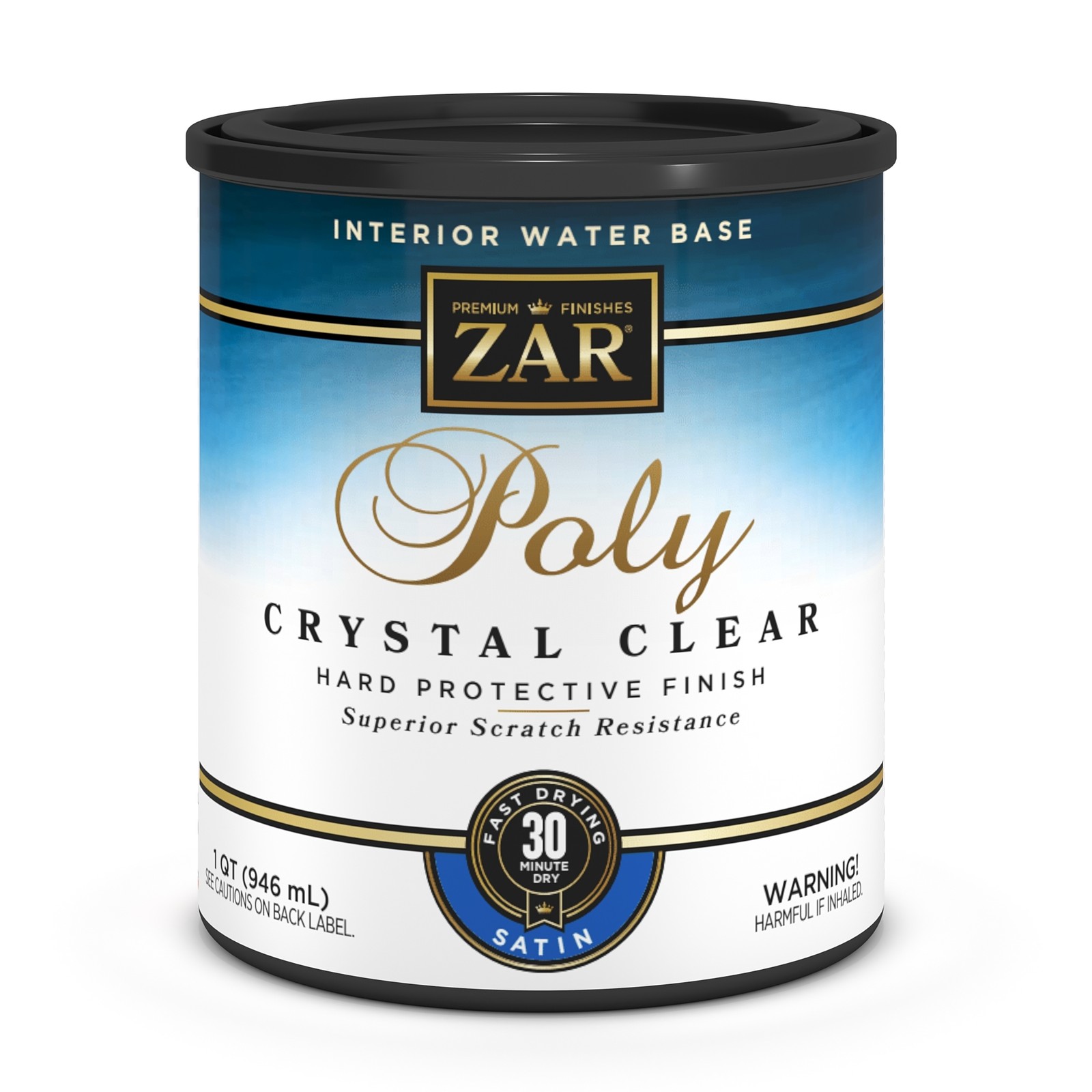 ZAR Aqua Satin Clear Water-Based Polyurethane 1 qt