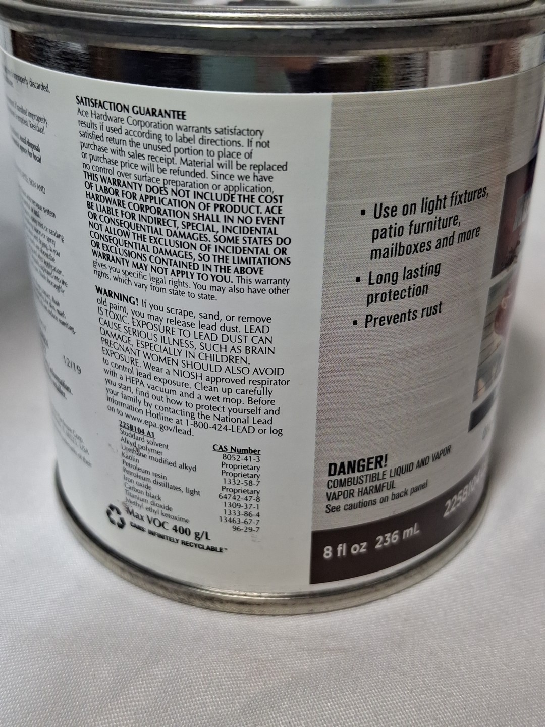 ACE RUST STOP Protective Enamel Paint Stops Rust, 8-Ounce, Leather Brown Gloss