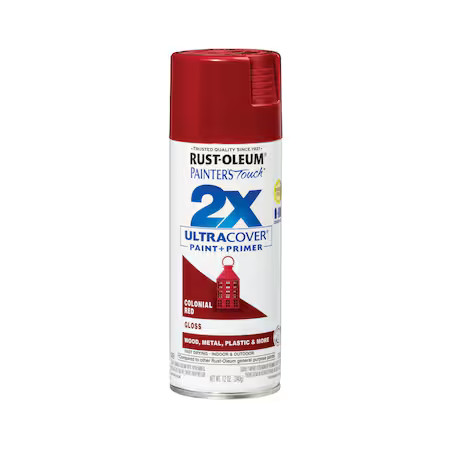 Rust-Oleum 334030 General Purpose Spray Paint, Colonial Red, Gloss, Solvent, 12