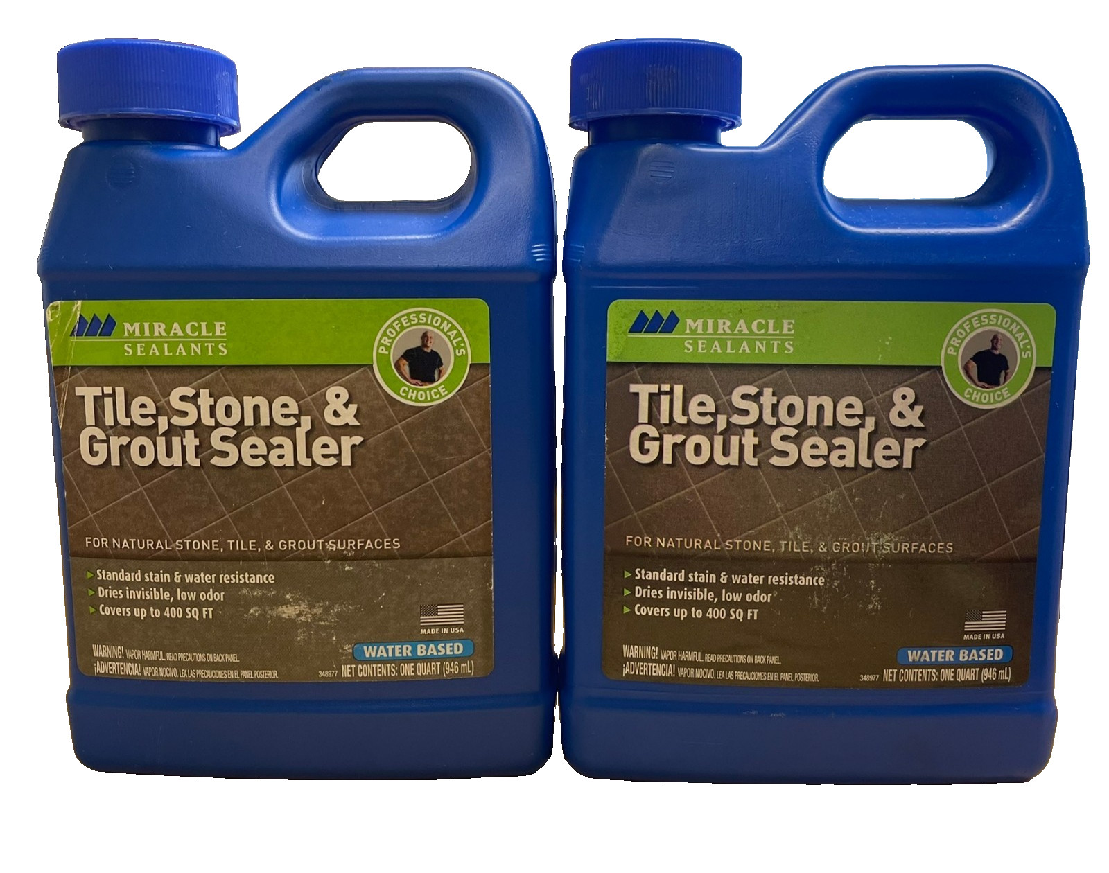 Miracle Sealants Tile Stone & Grout Sealer Water Based 1 Quart (946mL) x2 Pack