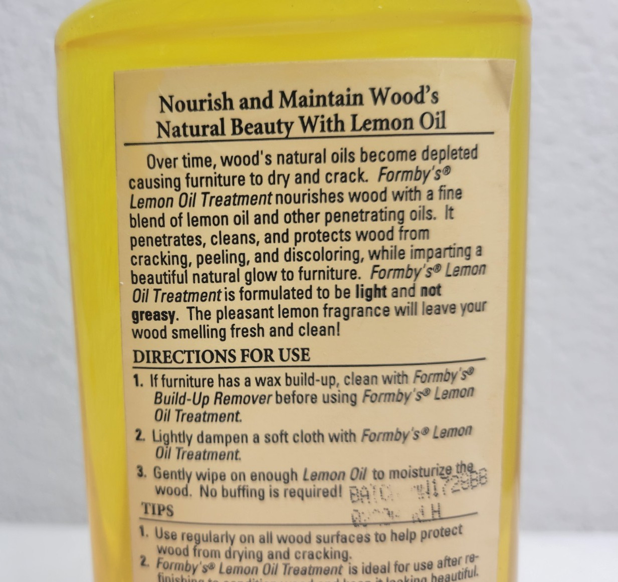 Formby’s Penetrating Lemon Oil Treatment Large 16 fl Oz Bottle.