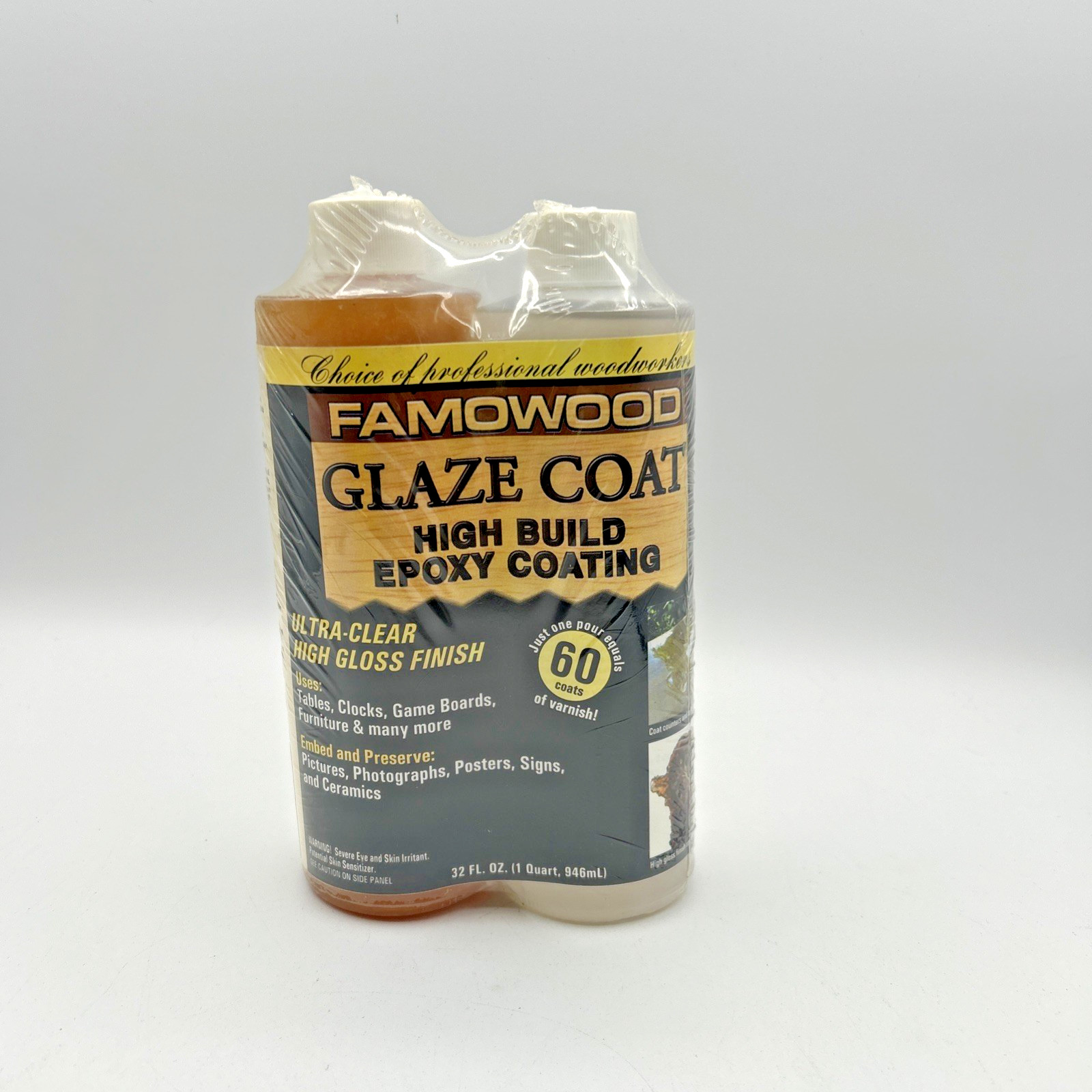 Famowood Glaze Coat High Build Epoxy Coating Ultra-Clear High Gloss Finish NEW