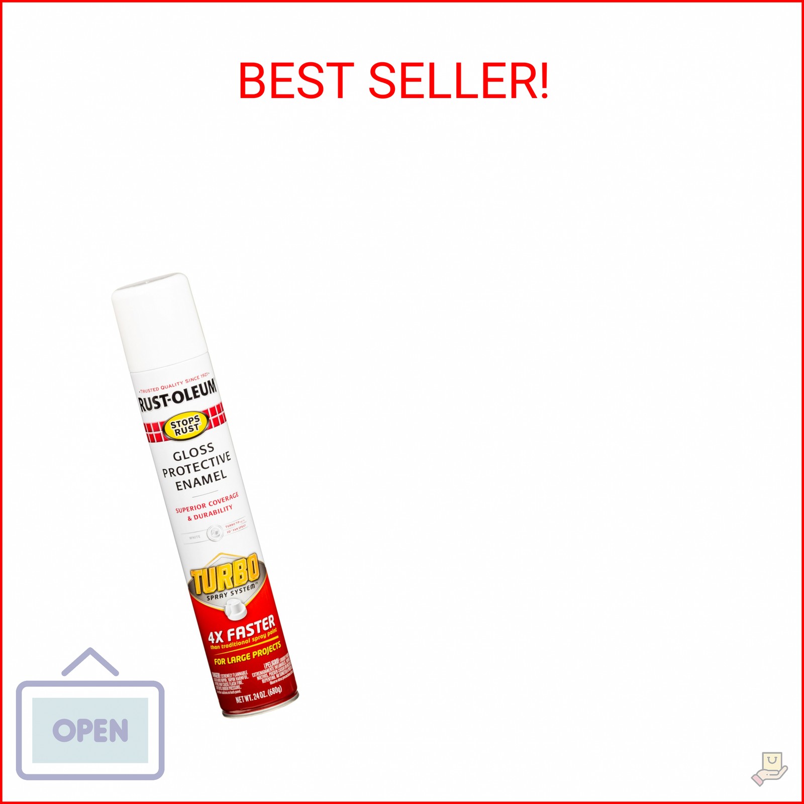 Rust-Oleum 334133 Stops Rust Turbo Spray System Spray Paint, 24 oz, Gloss White