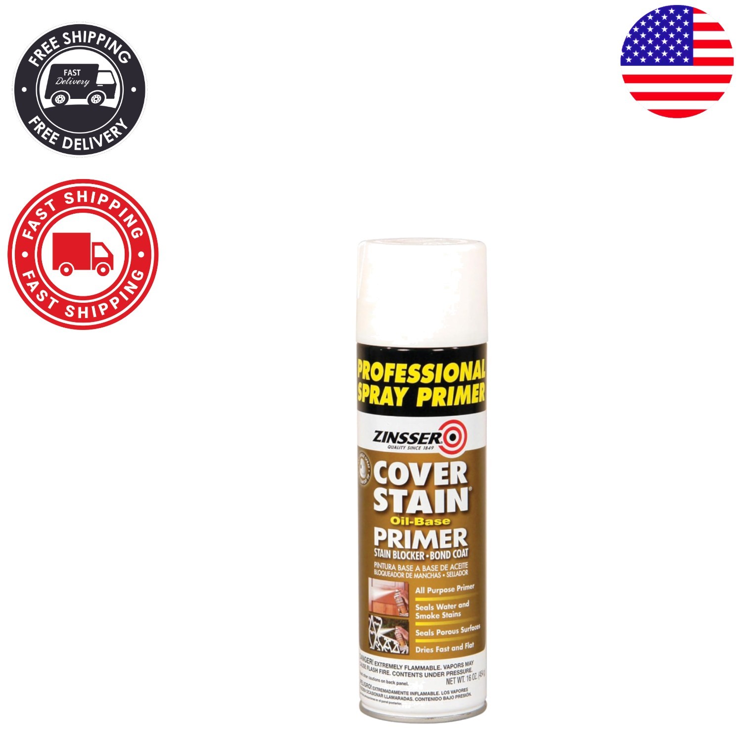 Professional-Grade Oil Primer Spray 16 oz – White, Fast-Drying Formula