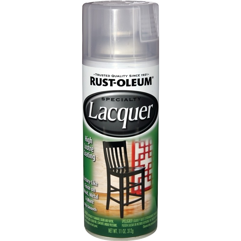 Rust-Oleum SPECIALTY 1906830 Lacquer Spray Paint, Gloss, Liquid, Clear, 11 oz, A