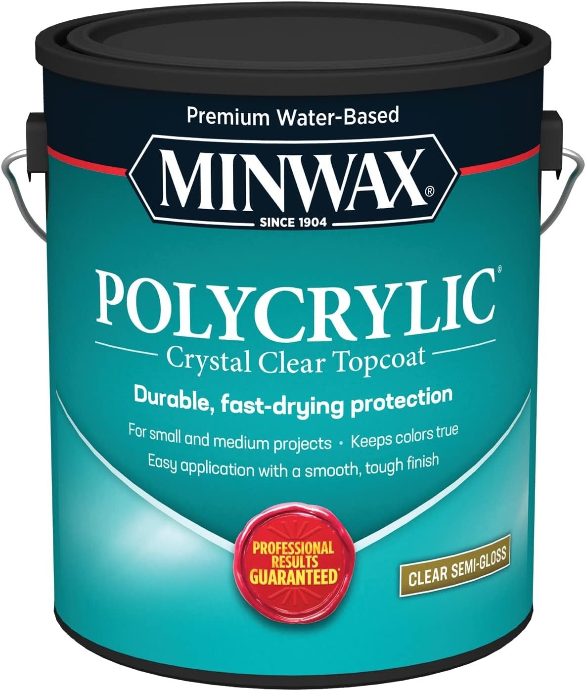 1 gal 14444 Clear Polycrylic Water-Based Protective Finish Semi-Gloss