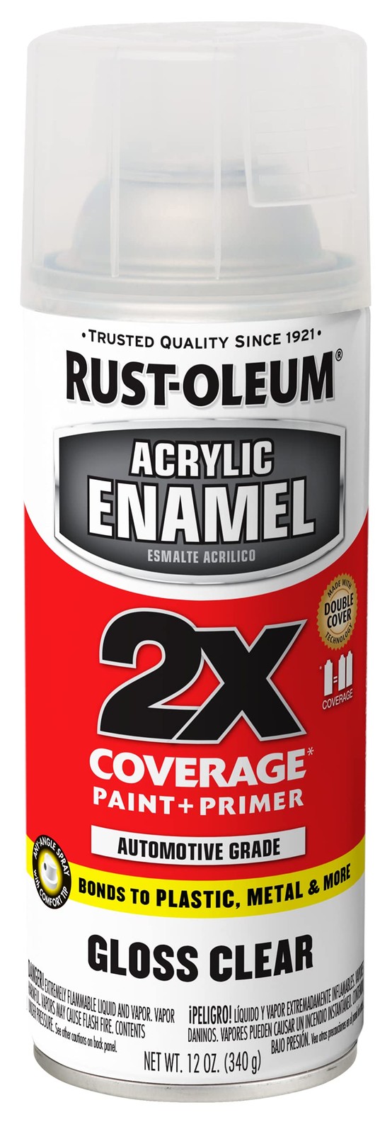 Rust-oleum Automotive Acrylic Enamel Gloss Clear 12Oz All-in-one Paint And Pr…
