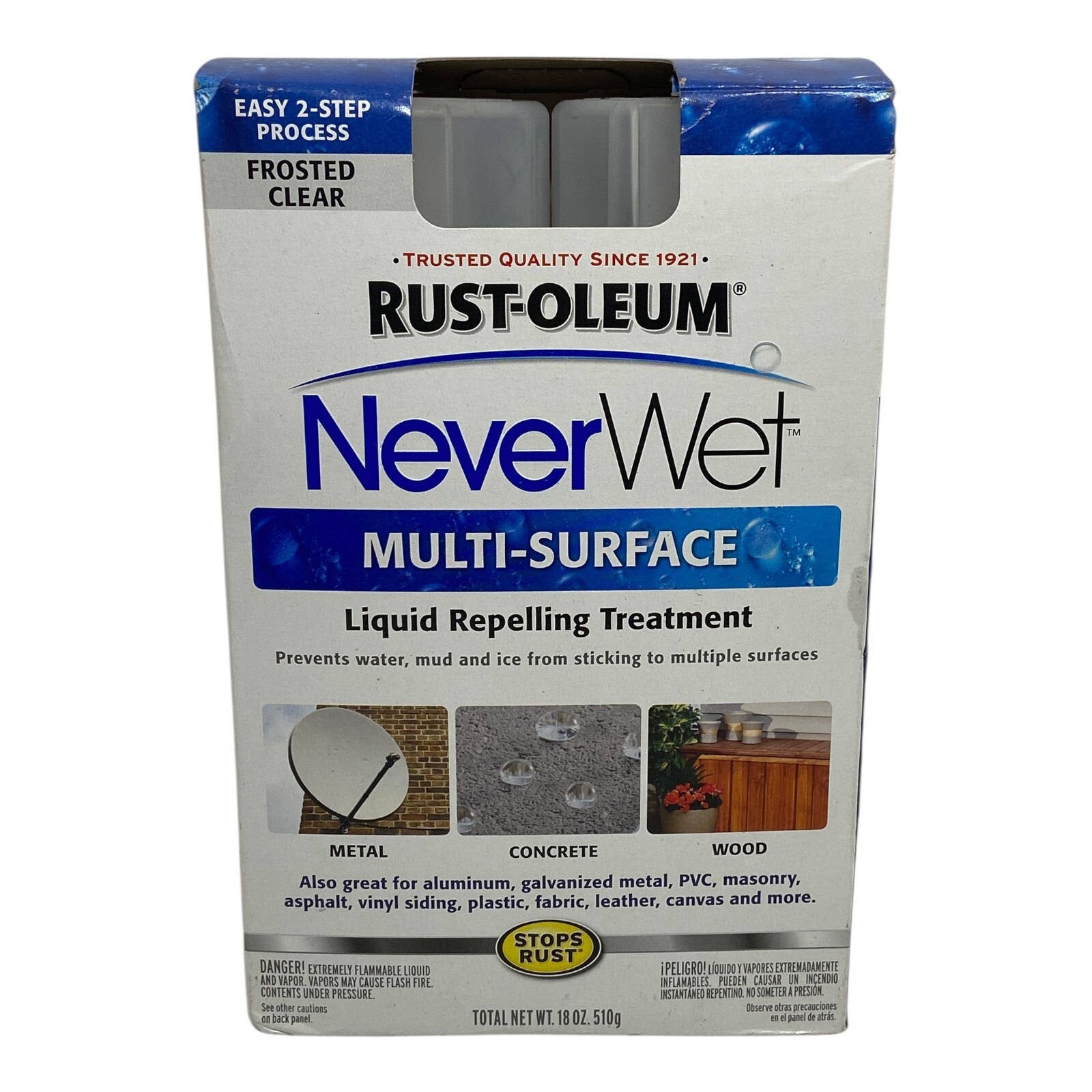 Rust Oleum NeverWet Multi Surface Liquid Repelling Treatment Frosted Clear NEW