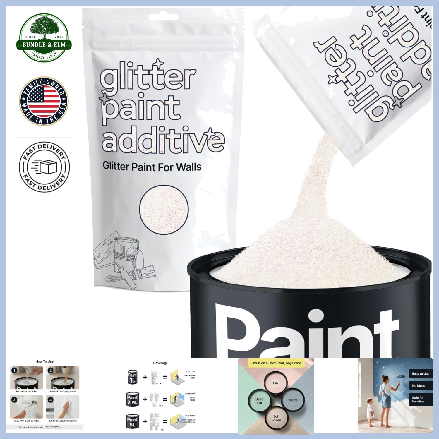 Mother of Pearl Glitter Additive for Stunning Wall Paint and Furniture Finish