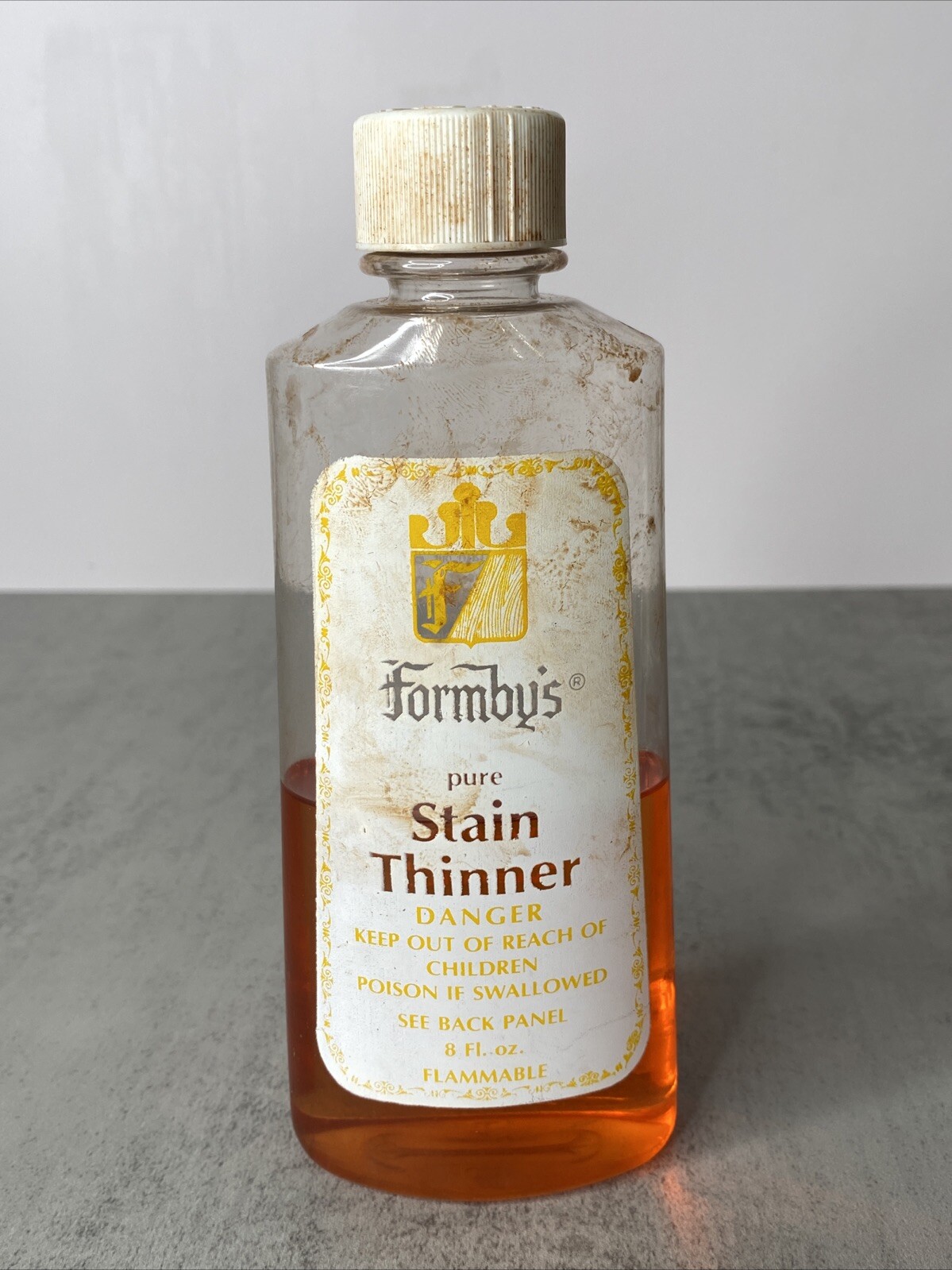 Vintage Formby’s Pure Stain Thinner 8 fl oz HALF FULL – Wash Stain from Wood