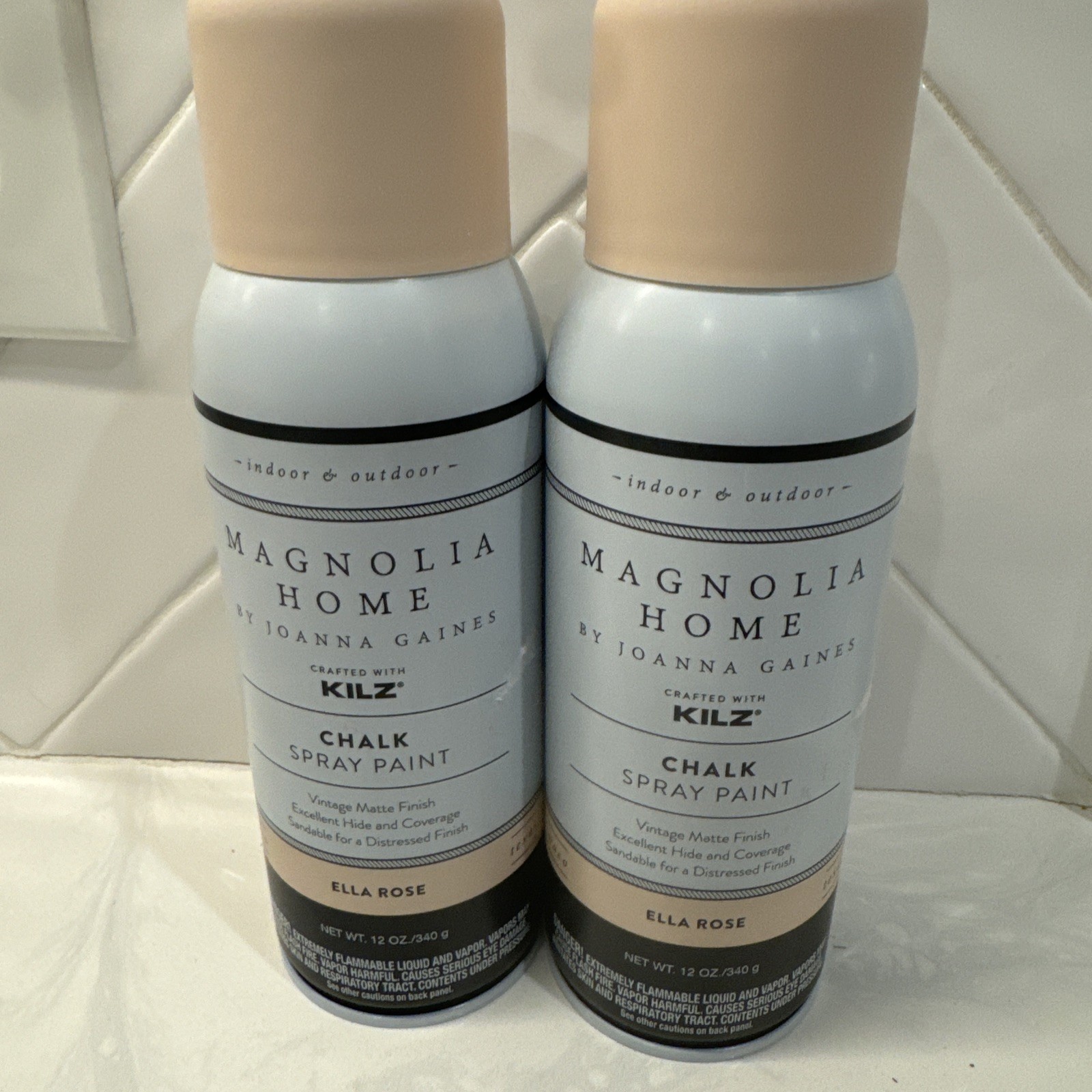 Lot of 2: Magnolia Home by Joanna Gaines Chalk Paint. 12 oz. Color: Ella Rose