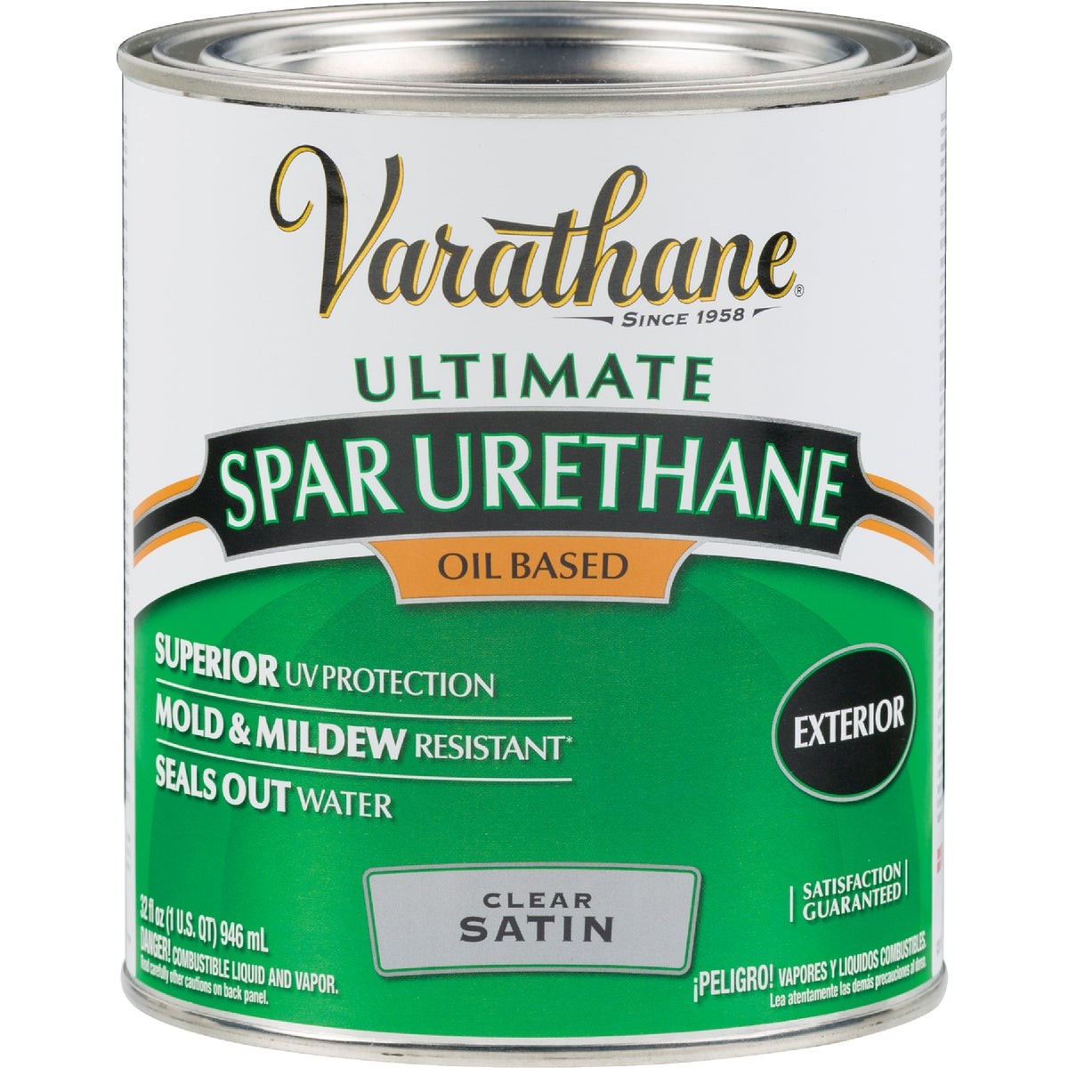 Varathane Satin Clear Exterior Spar Urethane, 1 Qt. 9341H Varathane 9341H