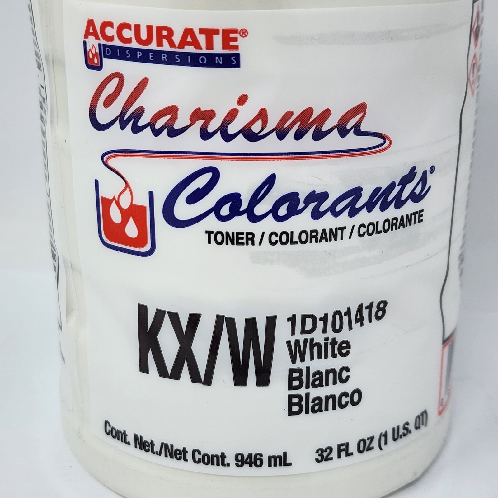 Accurate Charisma Colorants WHITE Tint Toner KX/W 1D101418 32 fl oz (6 Pack)