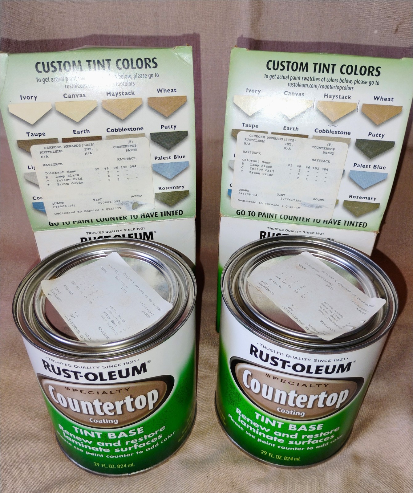 Lot of 2 Rustoleum Specialty Countertop Coating 254853 29 Oz Haystack Tint