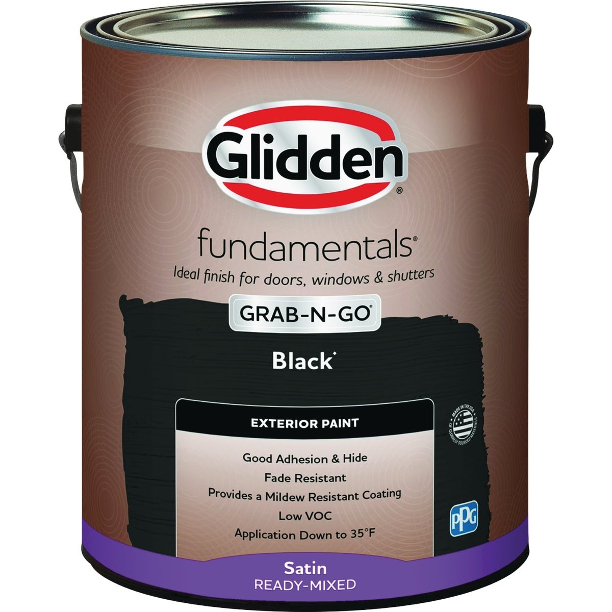 Glidden Fundamentals Exterior Grab-N-Go Black Satin GL GLFEXT20BL/01 Glidden