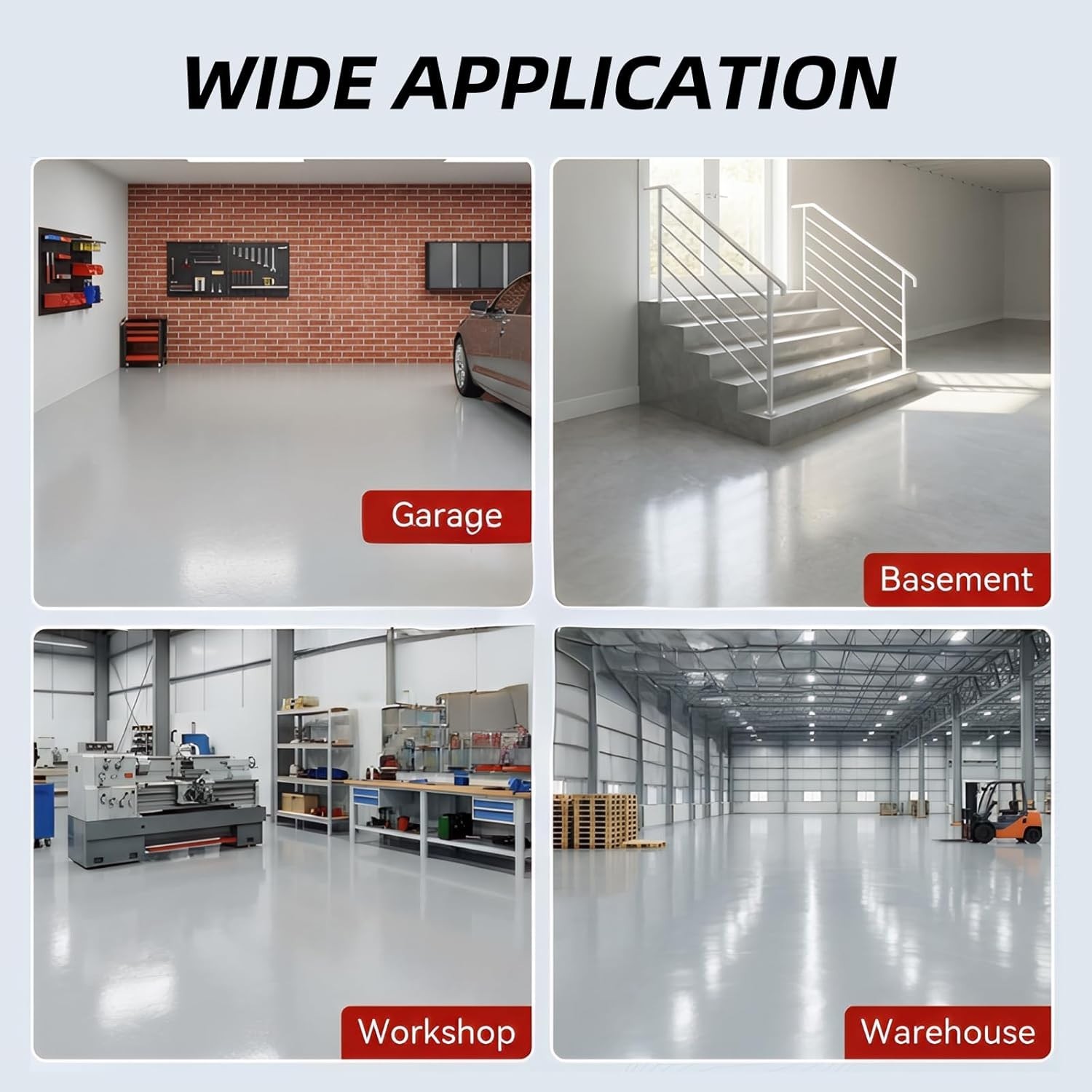 Garage Floor Epoxy Kit, Epoxy Floor Paint with Tools, Epoxy Coating for Concrete