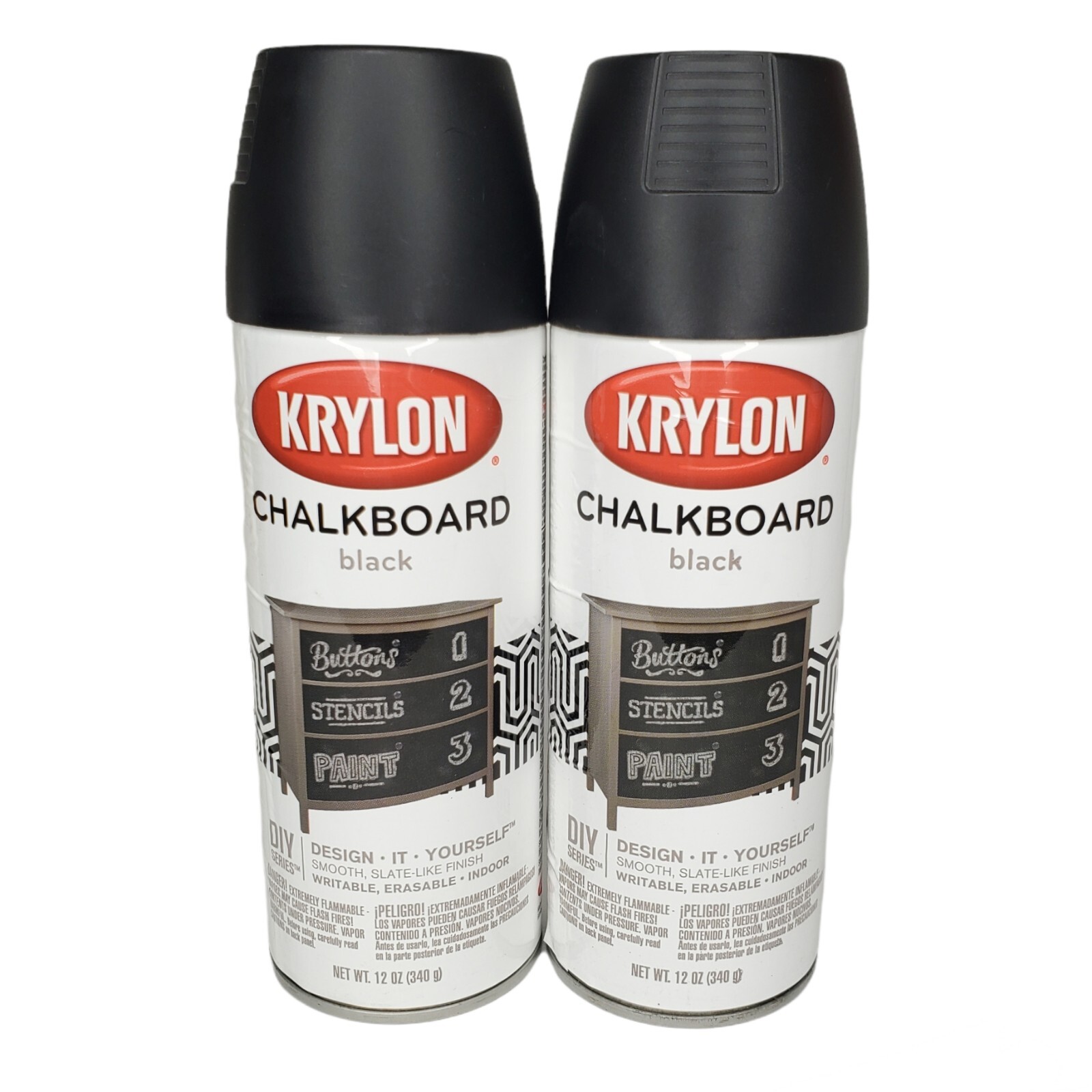 Krylon Black Chalkboard Aerosol Spray Paint 807, 12 oz, 2 Cans – Discontinued