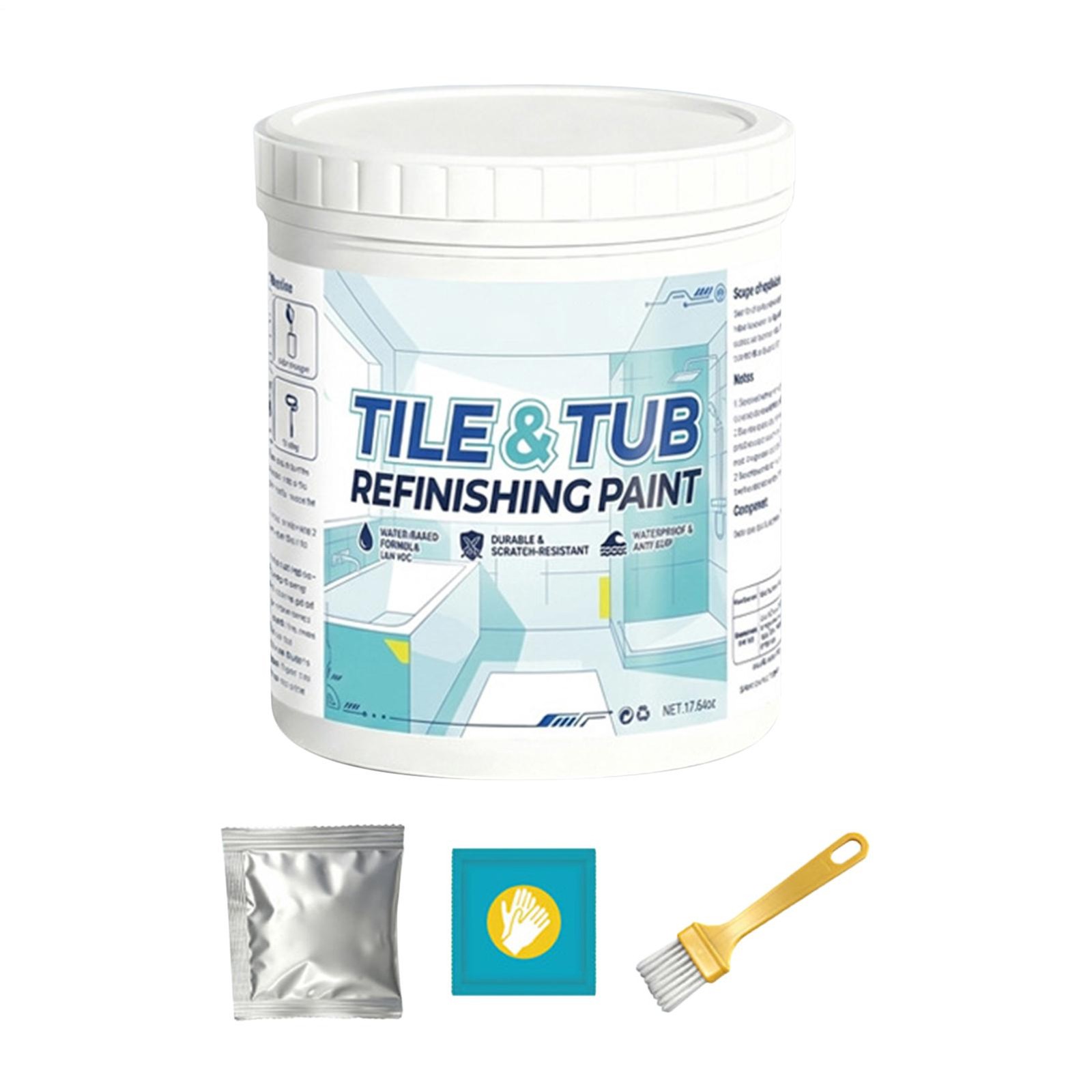 Bathtub Paint Semi-Gloss Tile Refinishing Coating Waterproof Bathtub Paint 500g