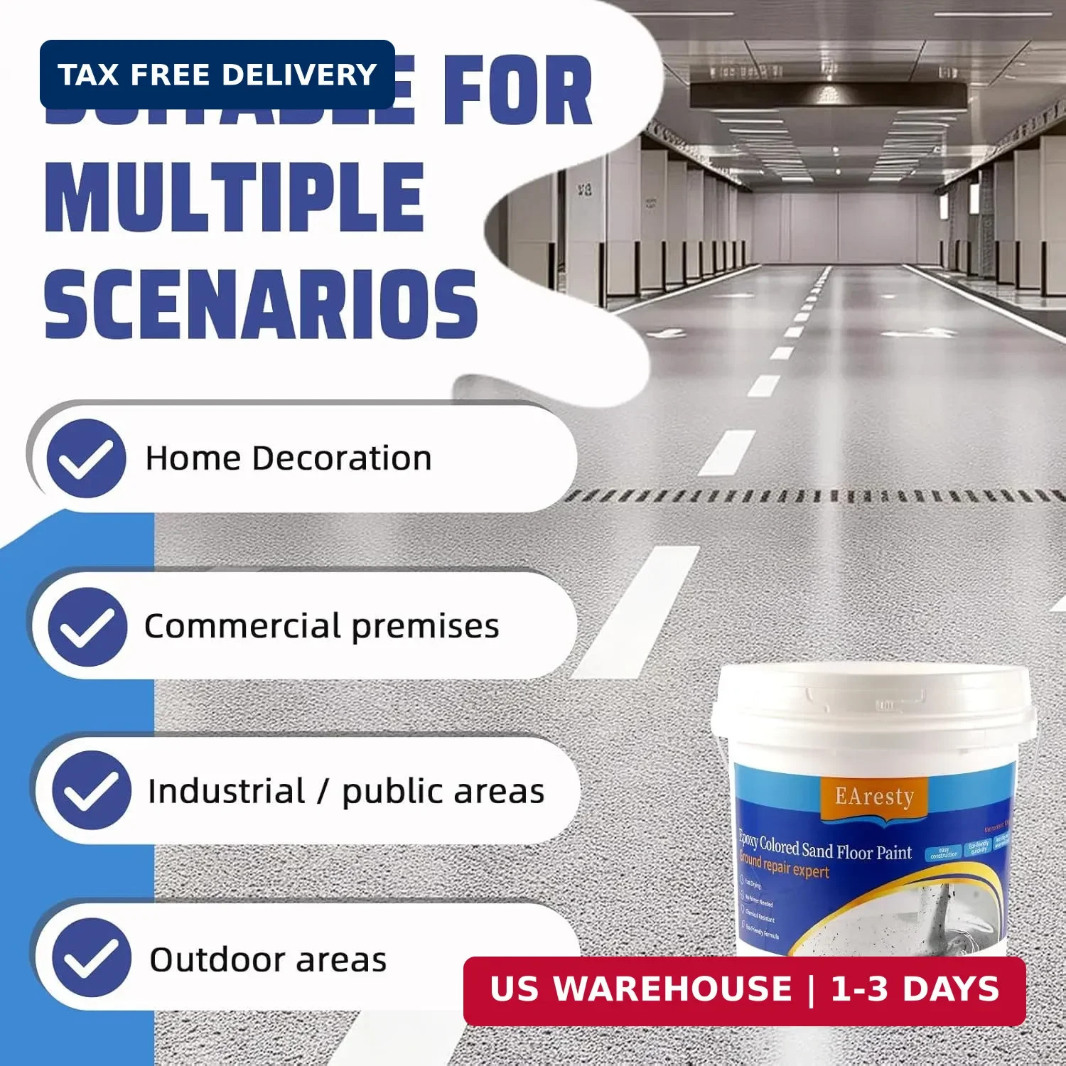 Epoxy Colored Sand Floor Paint, Epoxy Floor Paint For Concrete, High-Gloss