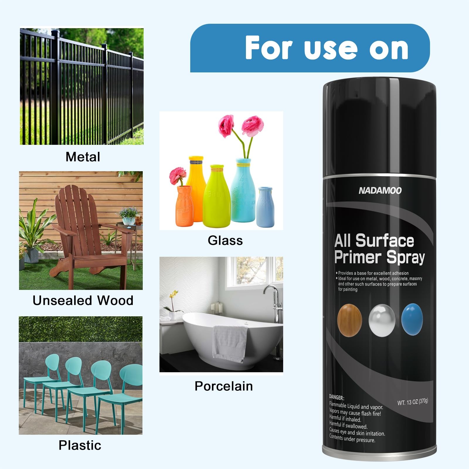 All Surface Primer Spray, One-Part Epoxy Primer Matte Black, 1 Can, Enhance A…