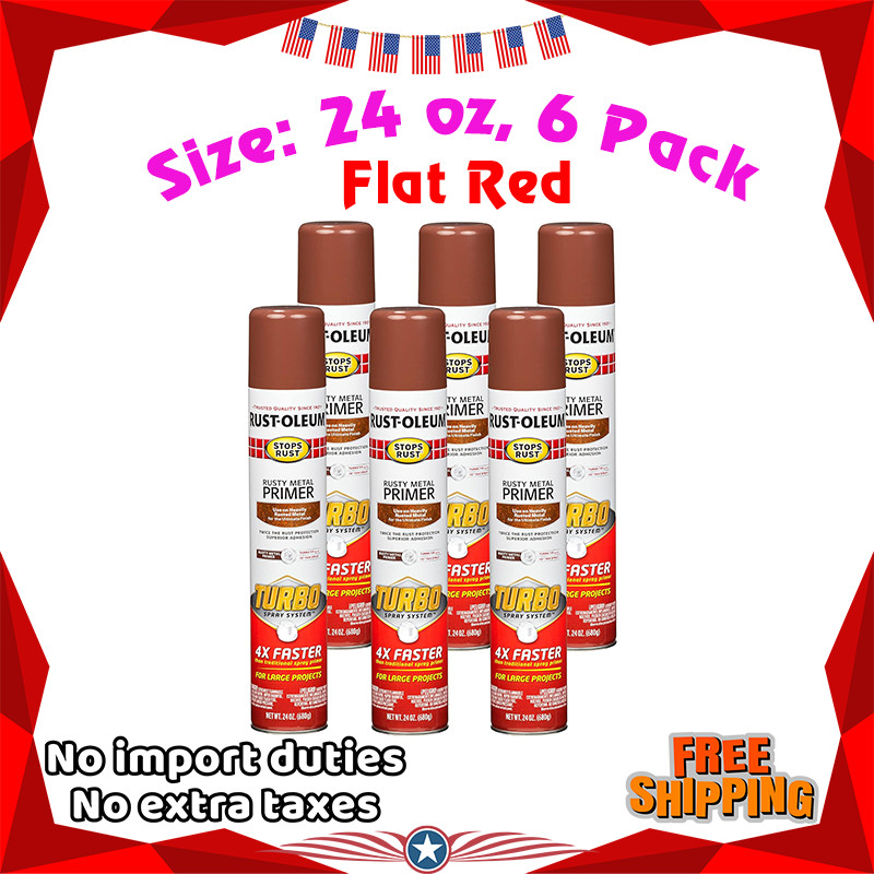 Rust-Oleum Stops Rust Turbo Spray Rusty Metal Primer 24oz 353346-6PK 6 Pack